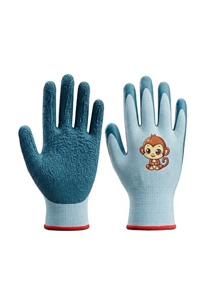 OEM Garden gloves, for children, Blue Kids, latex + Polyester, blue, size 4