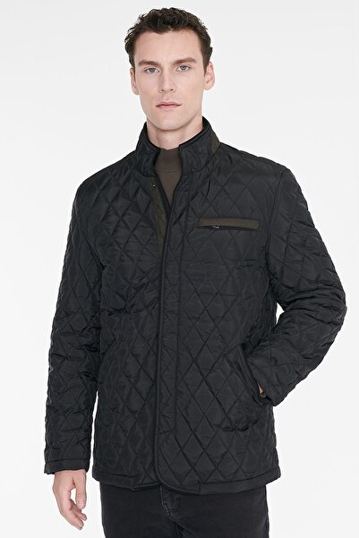 AC&Co / Altınyıldız Classics Men's Black Standard Fit Regular Cut Stand Colla...