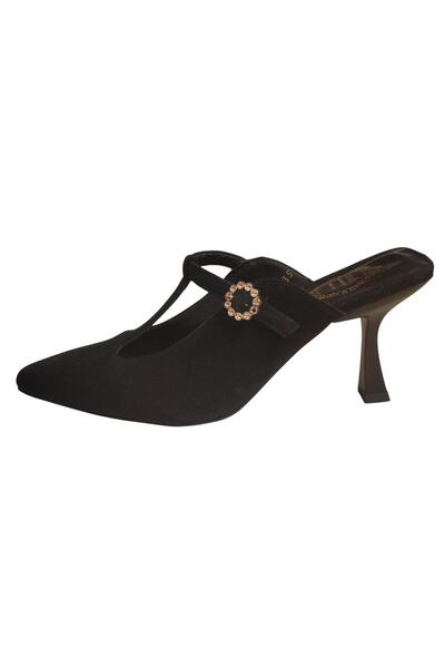 NISH N2622 Women's Genuine Suede Leather Heeled Slippers