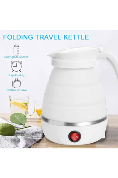 GGEROU Foldable Travel Electric Kettle, Food‑Grade Silicone Portable Boiling ...