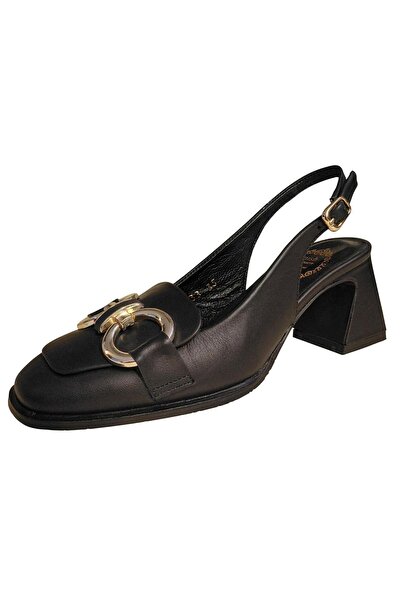 NISH N2633 Women's Genuine Leather Blunt Toe Heeled Classic Shoes