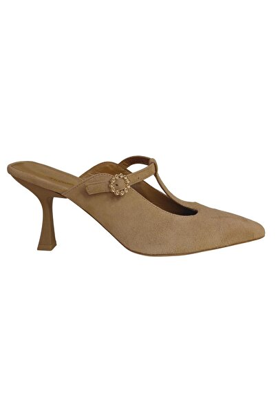 NISH N2622 Women's Genuine Suede Leather Heeled Slippers