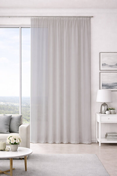 Premier Home Svilena voile kapućino zavjesa od tila prilagođene veličine 200x...