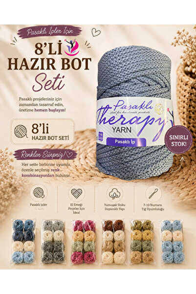 THERAPY YARN Karışık Renklerde 8'li Pasaklı Set