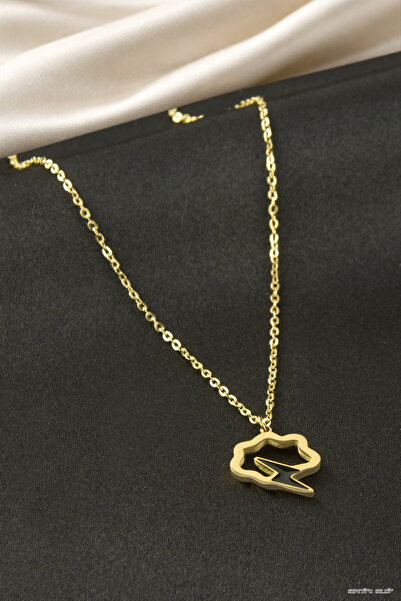 ZERO LAND Spt-Gld Lightning Enameled Steel (102850) Necklace Yellow
