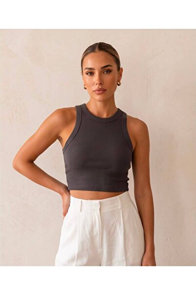 Trend Kapında Women's Halter Collar Crop Athlete