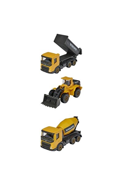 Majorette 1:64 Volvo Construction Vehicles Set of 3 Wheel Loader L350H Fmx Sk...