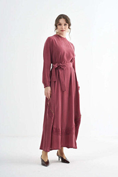 MissWhence Embroided Elegant Flow Belted Dress
