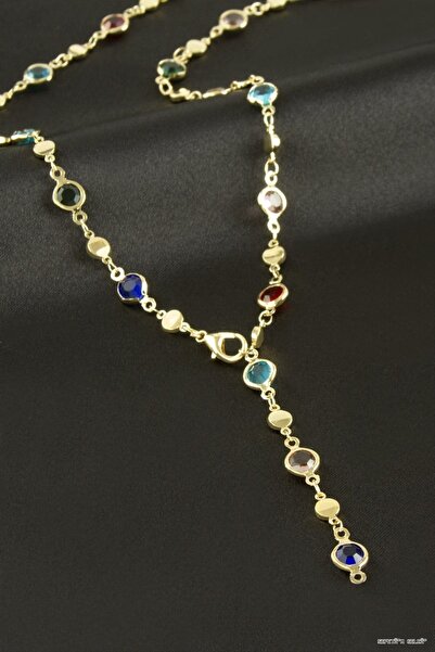 ZERO LAND Spt-Gld Round Zircon Stone Y (100413) Necklace Yellow