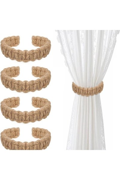 Morvena Picks Set 6 cârlige țesute în stil boem pentru perdele - Accesorii de...