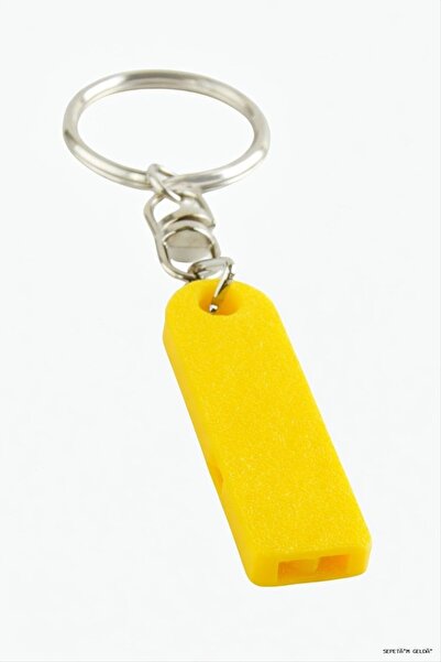ZERO LAND Spt-Gld Earthquake Whistle (95523) Keychain Yellow