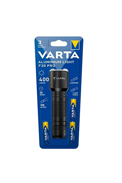 OEM Varta Aluminum Light F30 Pro LED flashlight + 3 Longlife Power AAA batter...