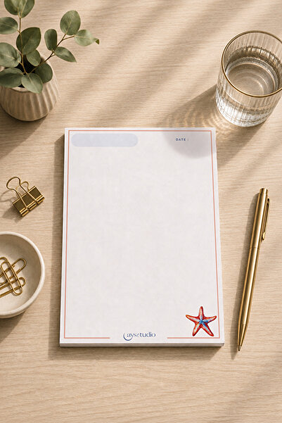 Aysutudio Deniz Yıldızı Temalı A5-Notepad-Not Defteri-Bloknot