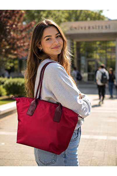 MODA Baggyloop Zippered Large Size Women's Hand and Shoulder Bag