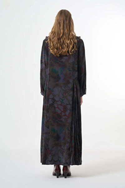 MissWhence plus size patterened with buttoned panel on the sides Dress