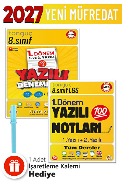 Tonguç Yayınları 8. Sınıf 1. Dönem Yazılı Denemeleri + LGS 1. Dönem Yazılı No...