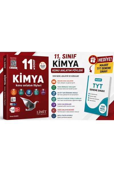 Limit Yayınları 2027 11.SINIF KİMYA KONU ANLATIM FÖYLERİ-MAARİF TYT DENEME SI...