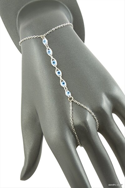 ZERO LAND Spt-Gld Nazar Mineli Bead Şahmeran (95907) Silver Color