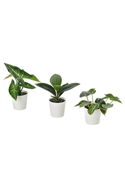 OEM Plantă artificială, set 3 buc. interior/exterior frunză FEJKA Plante arti...