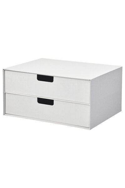 OEM Organizator 2 sertare 32x25 cm alb FJÄDERHARV Cutii pentru hârtii & media