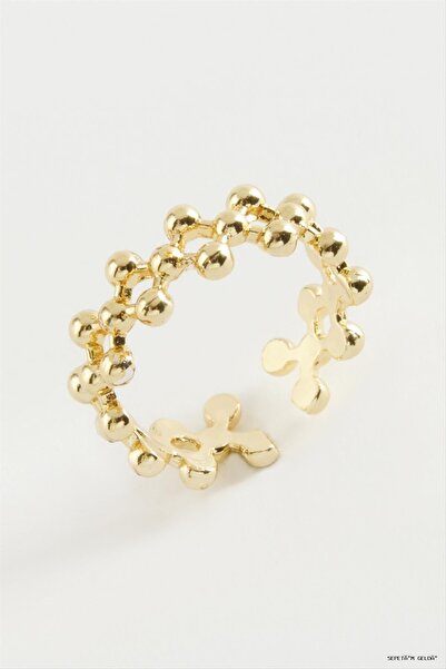 ZERO LAND Spt-Gld Zikzak Top Metal (112137) Ring Yellow