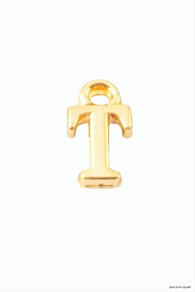 ZERO LAND Spt-Gld Yellow Colored Tassel Tip (105832) Letter t
