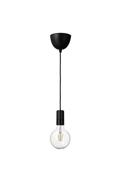 OEM Lustră cu bec negru/sticlă transparentă SUNNEBY / LUNNOM Lustre