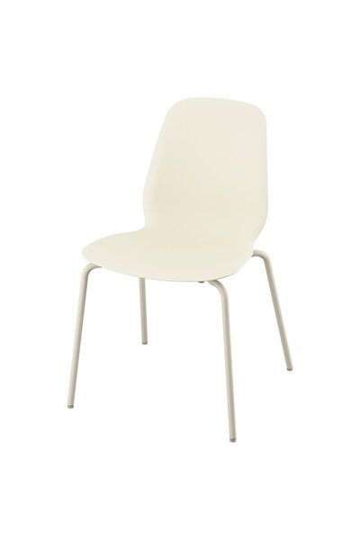 OEM Scaun plastic bej/tubular metalic/gri deschis-bej SKÅLSTA Scaune sufragerie