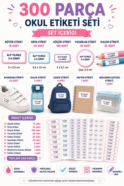reklamcın "Everything about My Child" 300-Piece Name Tag Mega Set