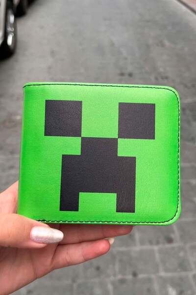 Köstebek Green Minecreaft Creeper Men's Wallet
