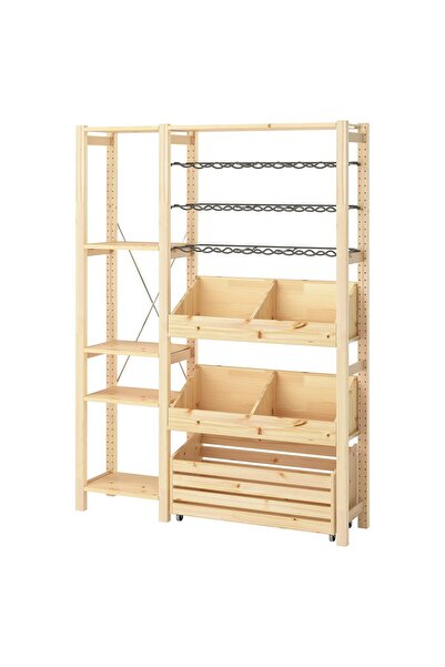 OEM Combinație etajeră 134x30x179 cm cu suport pentru sticle cu 2 polițe comp...