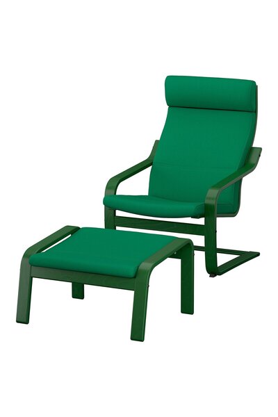 OEM Fotoliu şi taburet verde închis/Vissle verde închis POÄNG Fotolii din mat...
