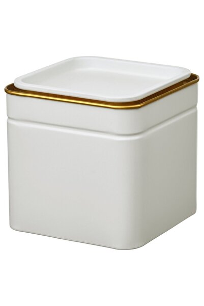 OEM Cutie metalică cu capac 10x10x10 cm alb murdar cafea/ceai BLOMNING Borcan...