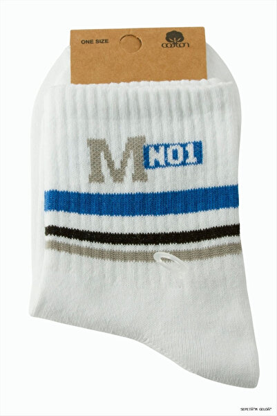 ZERO LAND Spt-Gld Striped College Socks (105913) 8X28 White