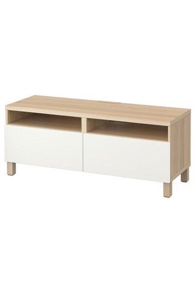 OEM Comodă TV cu sertare 120x42x48 cm aspect stejar antichizat/Lappviken alb ...