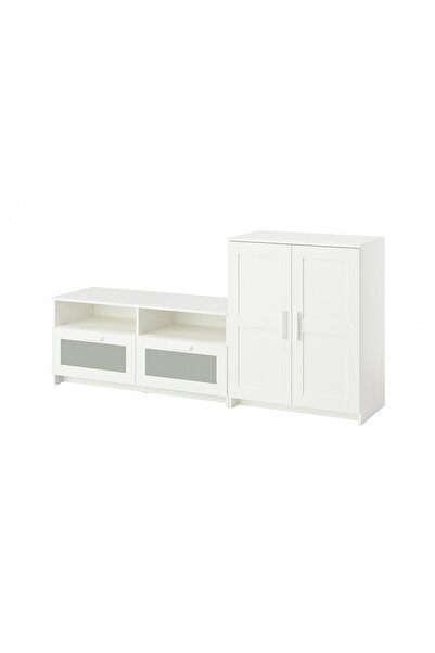 OEM Ansamblu depozitare TV 200x41x95 cm alb BRIMNES Depozitare media & TV