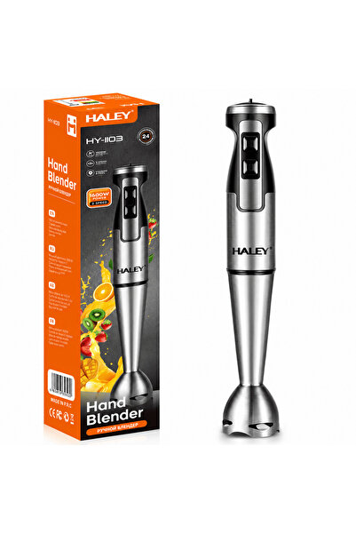 HALEY Blender Vertical De Mână HY-1103, 1600W, 2 Viteze, Lame Oțel Inoxidabil...