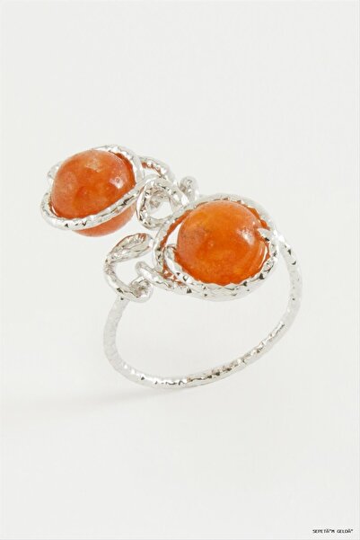 ZERO LAND Spt-Gld Ceyt Natural Stone Ring (112234) Silver Color