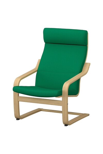 OEM Fotoliu stejar/Vissle verde închis POÄNG Fotolii din material textil
