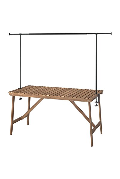OEM Masă cu baghetă decorativă 143 cm exterior maro-î/negru ASKHOLMEN / HELGE...