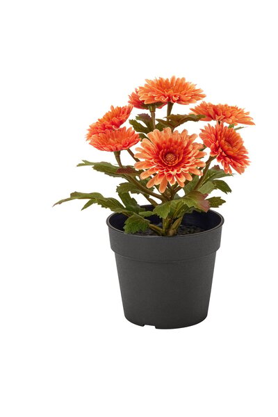 OEM Plantă artificială 9 cm interior/exterior/Crizantema portocaliu FEJKA Pla...