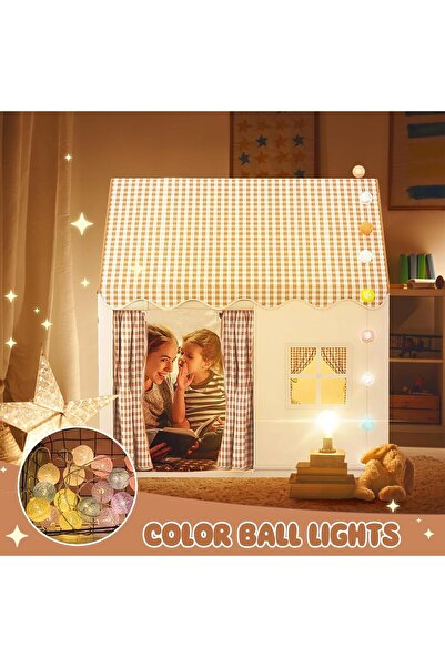 AMBLER FAMILY Large Kids Tent with LED Lights & Party Decor, Indoor/Outdoor P...