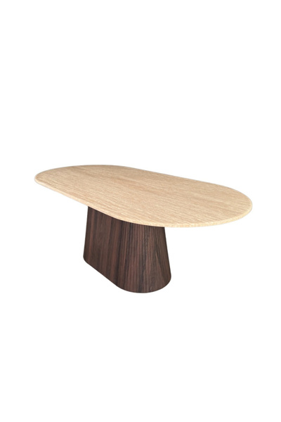 Baytonia Victoria 6-Seater Dining Table - Beige and Dark Brown