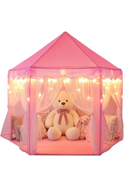 AMBLER FAMILY Princess Tent Girls Large Playhouse Kids Castle Play Tent with ...