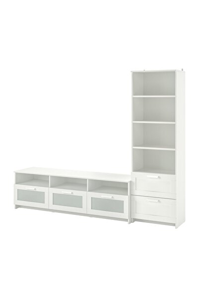 OEM Ansamblu depozitare TV 240x41x190 cm alb BRIMNES Depozitare media & TV