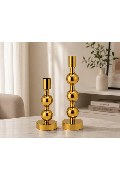 Genel Markalar 2’Li Dekoratif Top Mumluk-Gold