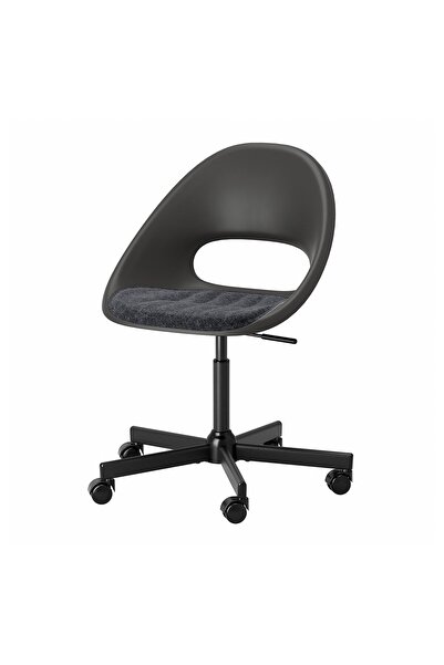 OEM Scaun rotativ+pernă gri închis/negru ELDBERGET / MALSKÄR Scaune rotative