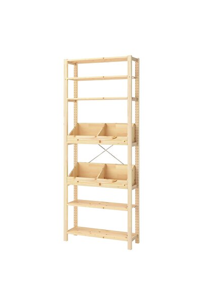 OEM Etajeră 89x30x226 cm cu 2 polițe compartimentate/pin IVAR Combinații IVAR