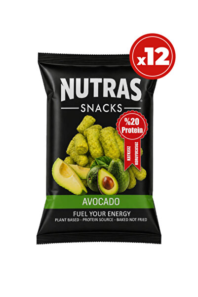 NUTRAS 12'li Avocado Cips 50 g x 12 – Avokado Aromalı, Yüksek Proteinli, Katk...