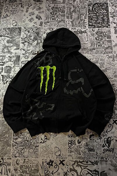 Köstebek Black Green Claw Streerwaer Unisex Cardigan